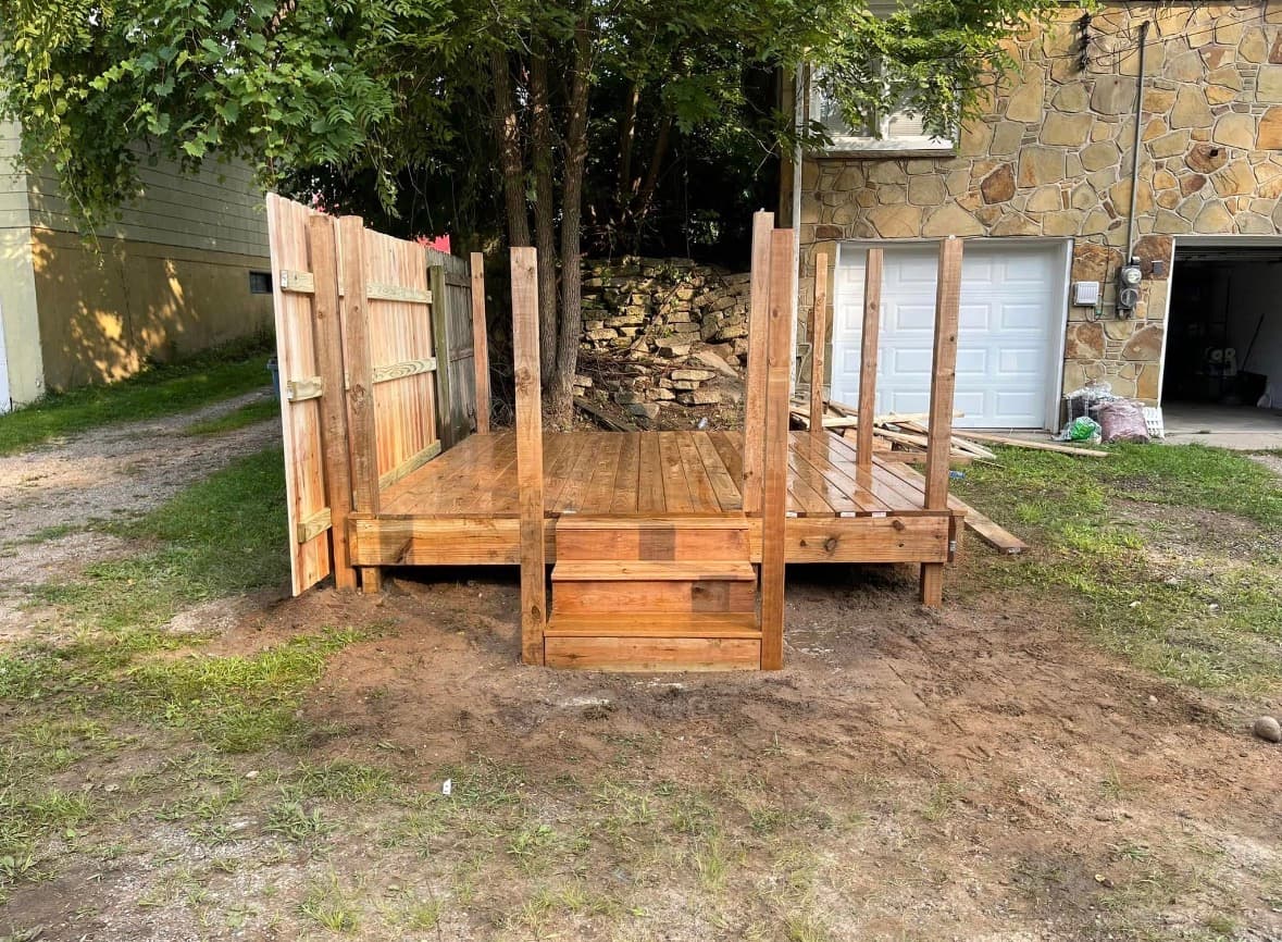 New deck platform built, before the gazebo